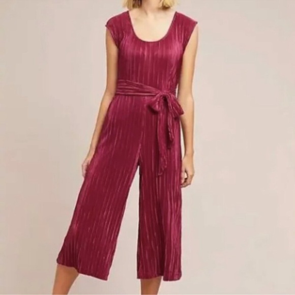 Anthropologie Maeve Sonata Crop Jumpsuit Sz 2 elegant - Picture 1 of 6
